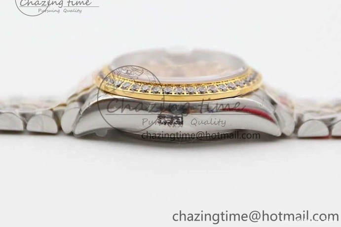 Good Copy Rolex Watches Diamonds Best Jubilee on Diamond Gold Durable Lady 1:1 TWF Bezel Markers NH DateJust SS Dial Edition 28 Bracelet 2133 YG 0102